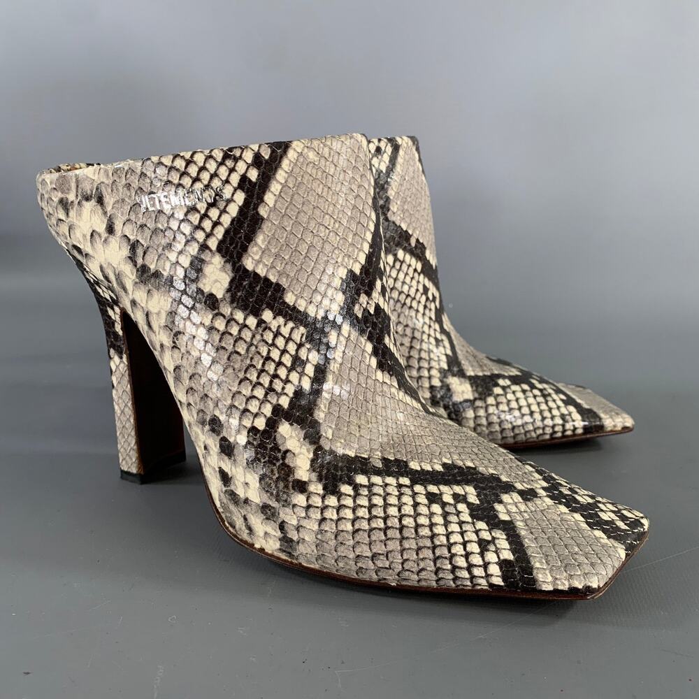 VETEMENTS Size 9 Sq Toe Snake Boomerang Mule